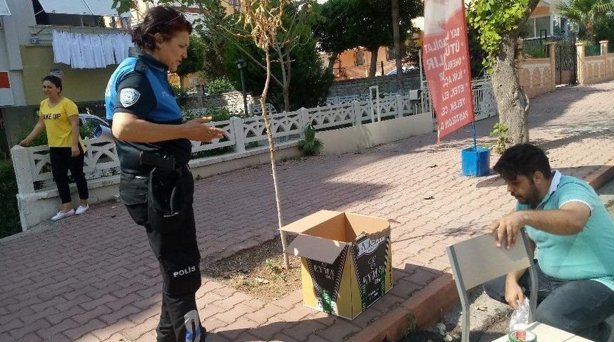 Kadın Polis Memuru Yaralı Kediye Duyarsız Kalamadı
