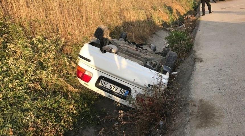 Samsun’da Otomobil Su Kanalına Devrildi: 1 Yaralı