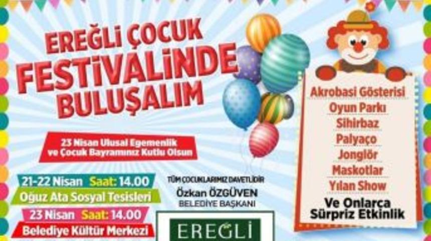 Ereğli Belediyesinden &Ccedil;ocuklar İ&ccedil;in 23 Nisan Festivali