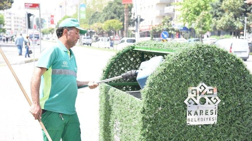 Karesi&rsquo;de &Ccedil;&ouml;p Konteynerleri Yeşillendi
