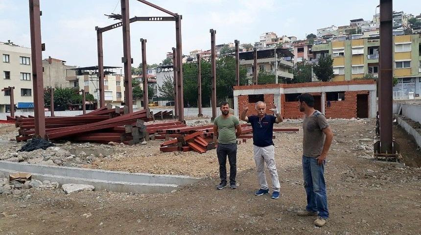 Nafiz G&uuml;rman Pazar Yeri İnşası Hızla Devam Ediyor