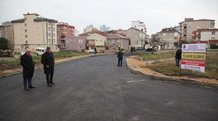 Kartal Belediyesi İl&ccedil;ede Yol D&uuml;zenleme &Ccedil;alışmalarına Devam Ediyor