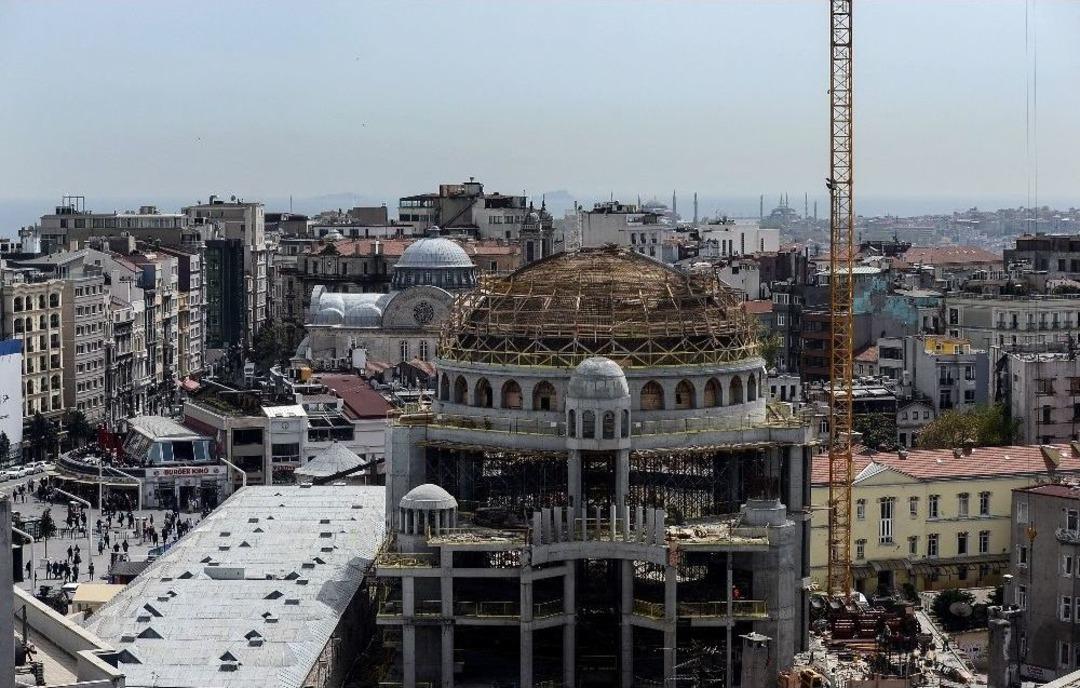 (&ouml;zel Haber) Taksim Camii İnşaatında Son Durum Havadan G&ouml;r&uuml;nt&uuml;lendi