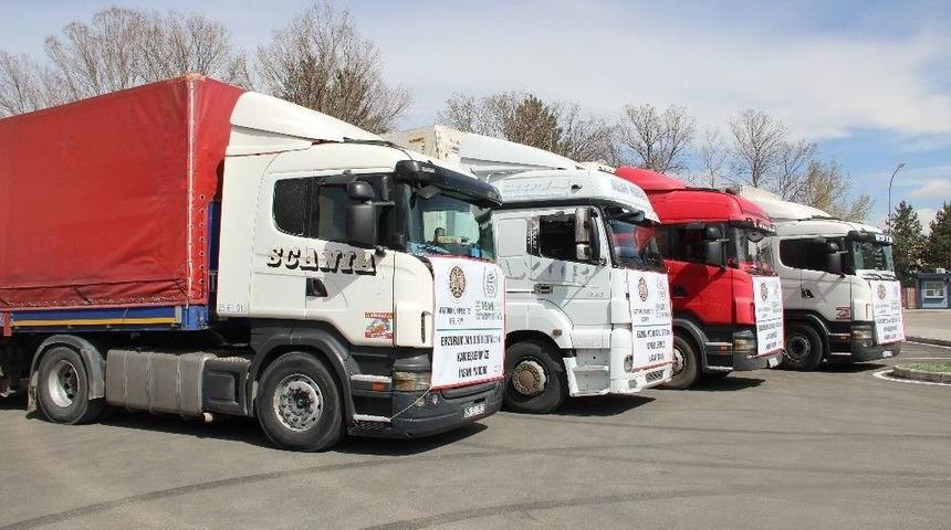 Erzurum’dan Doğu Guta’ya 5 Tır İnsani Yardım