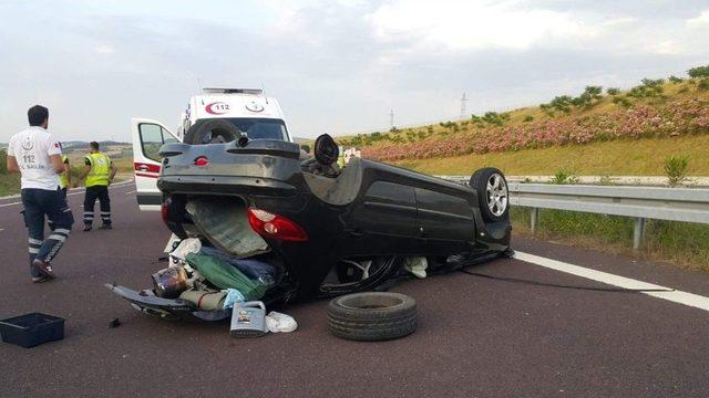 Otobanda Feci Kaza, Tır’a Çarpıp 4 Takla Attı