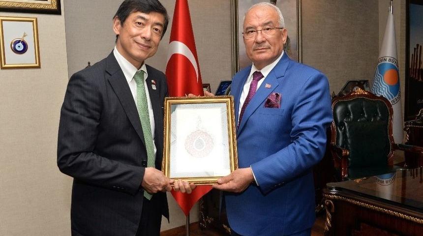 Japonya Ankara B&uuml;y&uuml;kel&ccedil;isi Akio Miyajima, Kocamaz&rsquo;ı Ziyaret Etti