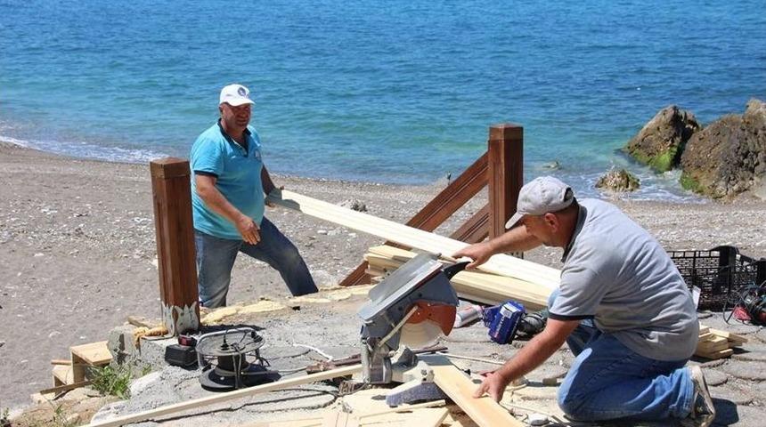 Ak&ccedil;akoca Kadınlar Plajı Sezona Hazırlanıyor