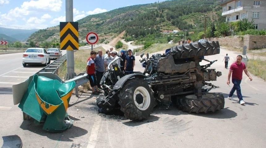 Tokat&rsquo;ta Trakt&ouml;r Devrildi: 1 Yaralı