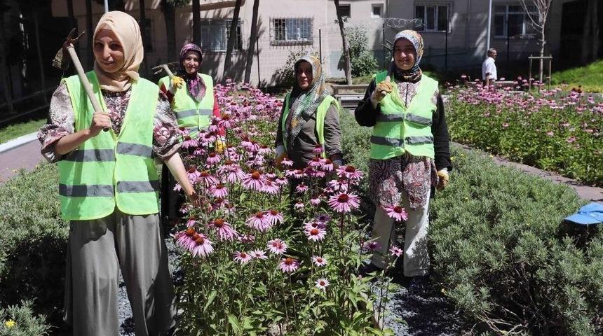 Bağcılar&rsquo;da Park Ve Bah&ccedil;elere Kadın Eli Değdi