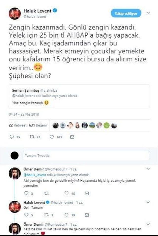 Haluk Levent Yeleğini 25 Bin Liraya Sattı