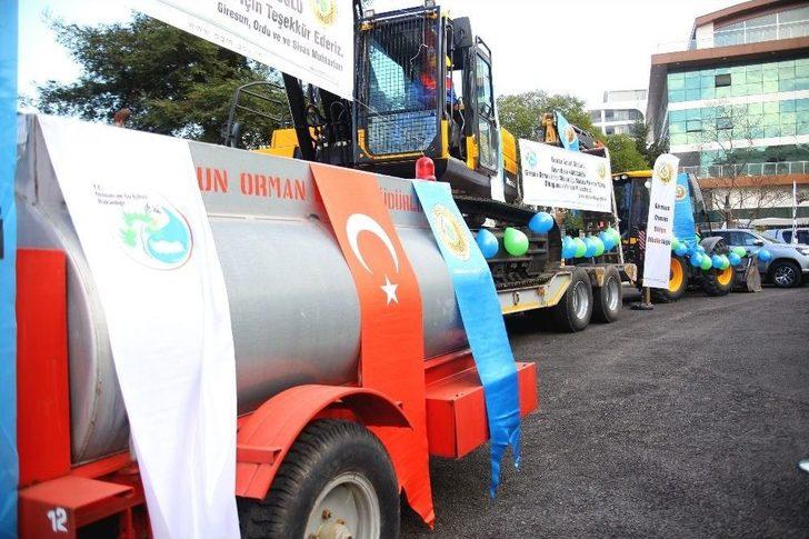 Giresun Orman Bölge Müdürlüğü’nde Yeni Alınan Hizmet Araçları İçin Tören Düzenlendi G1