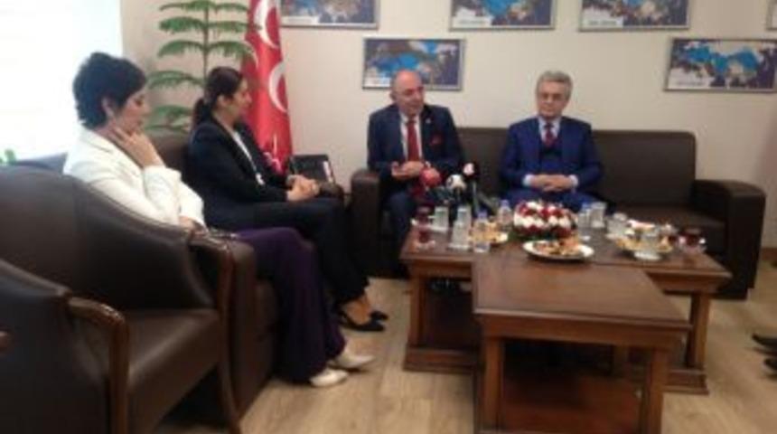Mevl&uuml;t Karakaya Mhp Genel Merkezinde Chp Heyetini Ağırladı