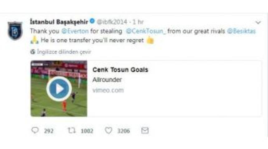 Medipol Başakşehir&rsquo;den Cenk Tosun Paylaşımı