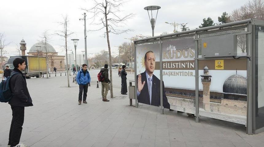 B&uuml;y&uuml;kşehir&rsquo;den &ldquo;kud&uuml;s Filistin&rsquo;in Başkentidir&rdquo; Temalı Otob&uuml;s Durağı