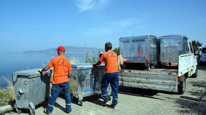 Aliağa&rsquo;da &Ccedil;&ouml;p Konteynerleri Yeniledi