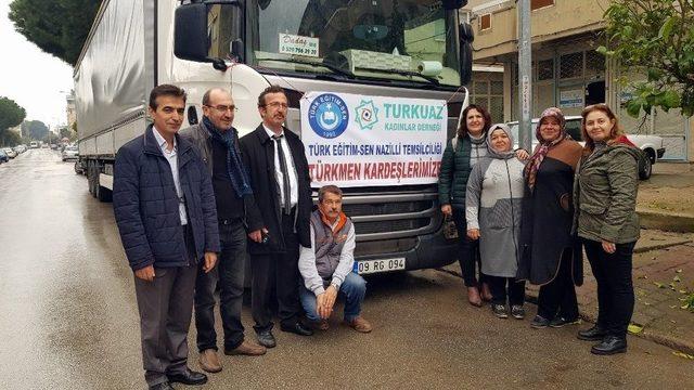 Nazillili Öğretmenlerden Türkmenlere Şefkat Eli