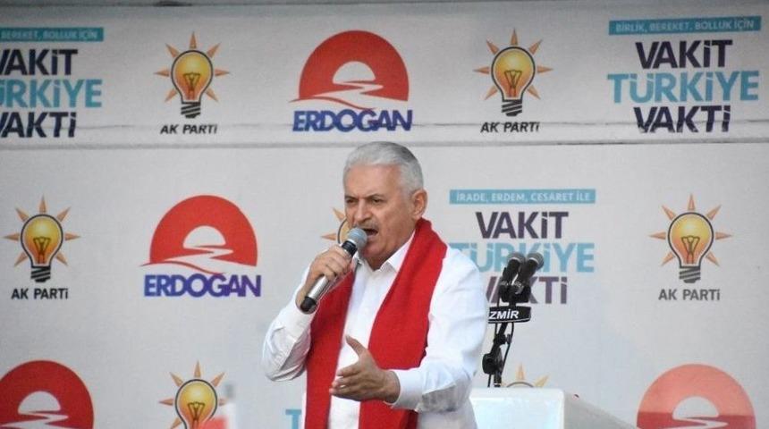 Başbakan Binali Yıldırım İzmir&rsquo;de Se&ccedil;im Maratonuna Başladı