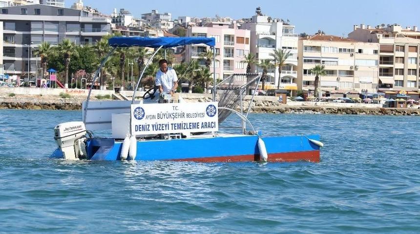Aydın B&uuml;y&uuml;kşehir Belediyesi Deniz Temizleme Aracı Yaptı