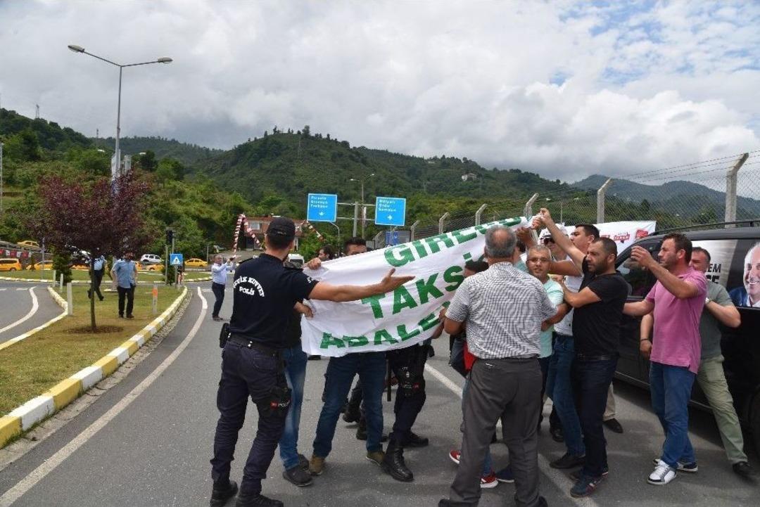 Ordu-giresun Havaalanı&rsquo;nda Taksiciler İle Polis Arasında Gerginlik