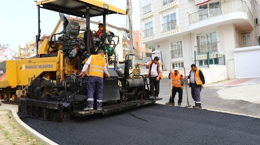 Manavgat&rsquo;ta Sıcak Asfalt &Ccedil;alışması