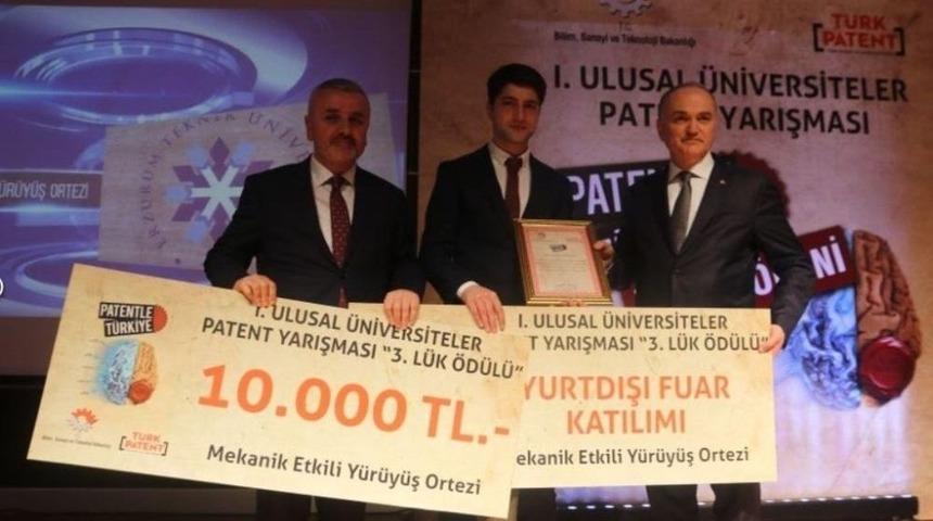 Erzurum Teknik &Uuml;niversitesi&rsquo;ne Patent &Ouml;d&uuml;l&uuml;