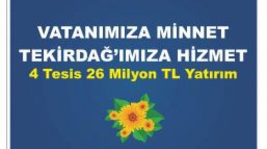 Tekirdağ’a 26 Milyon Liralık Dört Yeni Tesis