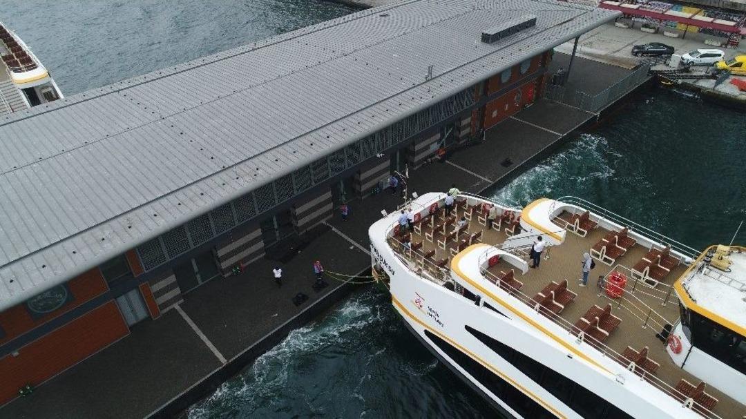 (&ouml;zel Haber) Hizmete Başlayan Karak&ouml;y İskelesi Havadan G&ouml;r&uuml;nt&uuml;lendi