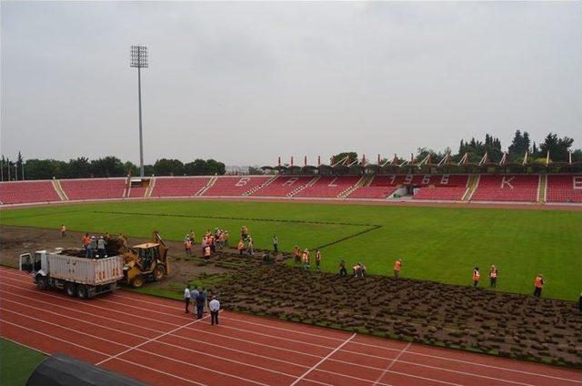 Atatürk Stadının Çimleri Sökülmeye Başladı