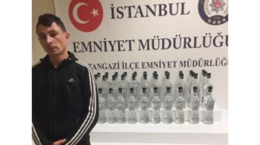 Sultangazi’de 5 Bin 550 Şişe Kaçak Rakı, Doluma Hazır Bin Litre Alkol Ele Geçirildi