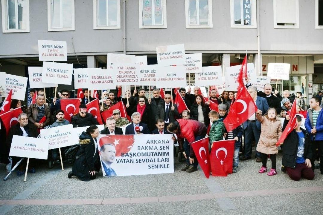 Engellilerden Afrin&rsquo;e B&uuml;y&uuml;k Destek