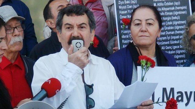 1 Mayıs 1977&rsquo;de Hayatını Kaybedenler Kazancı Yokuşu&rsquo;nda Karanfillerle Anıldı 3