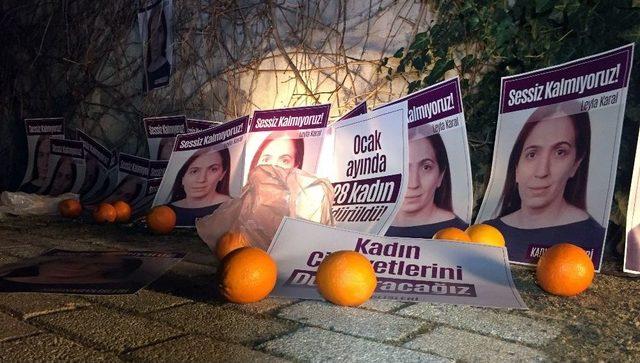 Şişli’de Kadın Cinayetlerine Portakallı Protesto