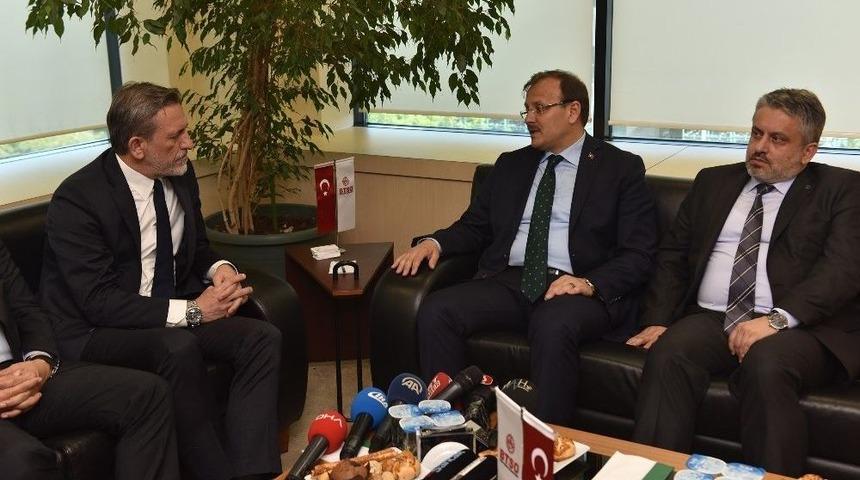 Başbakan Yardımcısı &Ccedil;avuşoğlu&rsquo;ndan Btso&rsquo;ya Hayırlı Olsun Ziyareti