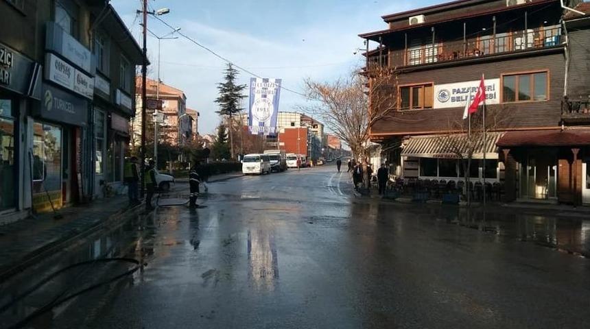 Pazaryeri&rsquo;nde Caddeler Yıkanıyor