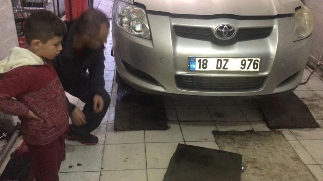 Ara&ccedil;ta Sıkışan Kedi Kurtarıldı