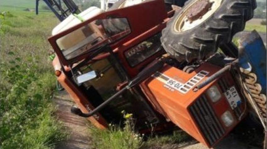 Tekirdağ&rsquo;da Trakt&ouml;r Devrildi: 1 Yaralı