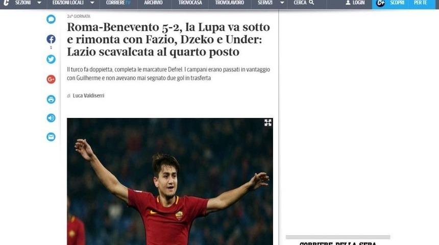 İtalya&rsquo;da Manşet Cengiz &Uuml;nder Oldu