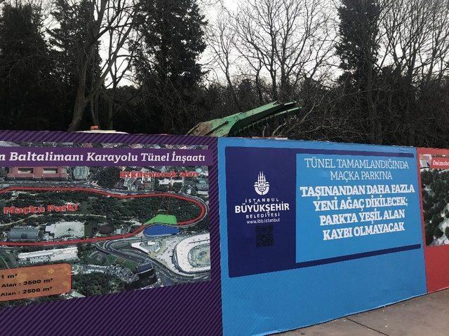 Maçka Parkındaki Ağaçlar Sökülmeye Başlandı