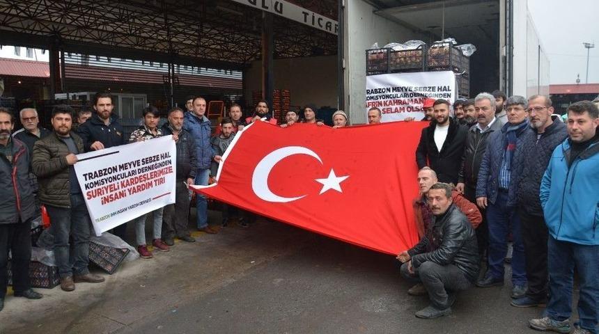 Trabzon&rsquo;dan Afrin&rsquo;e İki Tır Sebze Ve Meyve G&ouml;nderdiler