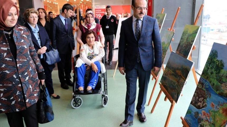 Engelli Kadın Ağzıyla Yaptığı Resimlerin Gelirini Mehmet&ccedil;iğe Bağışlayacak