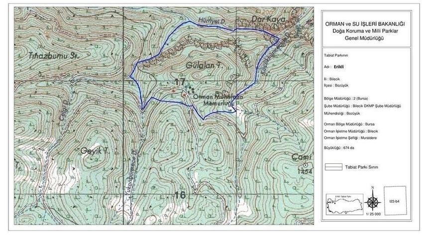 Erikli Tabiat Parkı İlan Edildi