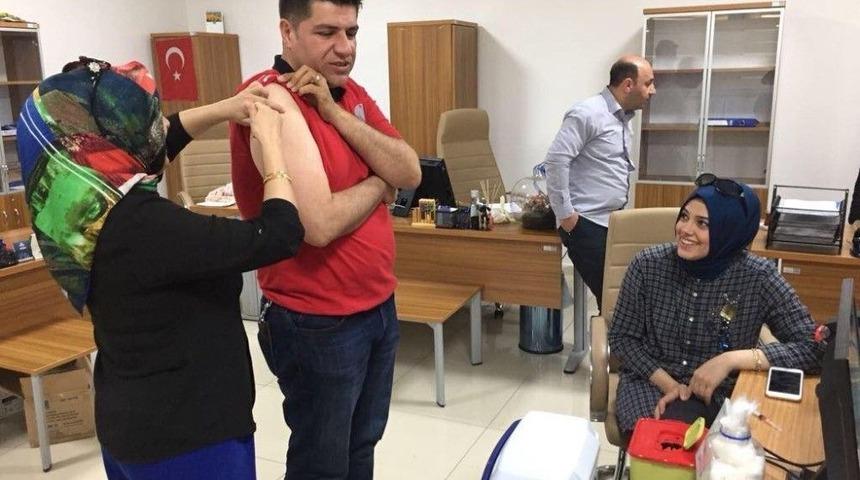Suriye G&ouml;rev G&uuml;c&uuml; Personeline Aşı Yapıldı