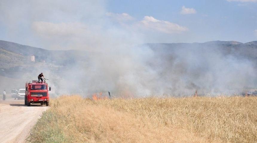 Yangın 25 D&ouml;n&uuml;ml&uuml;k Arpa Tarlasını K&uuml;le &Ccedil;evirdi