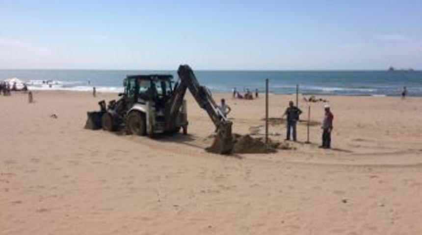 İnkumu&rsquo;nda Beach Voley Hazırlıkları