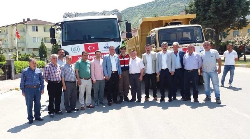 Afrin İ&ccedil;in Hazırlanan Yardım Kamyonları Yola &Ccedil;ıktı