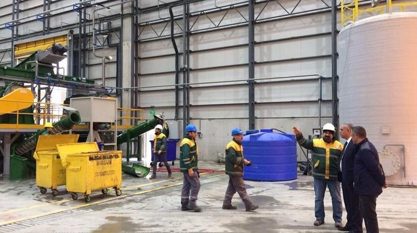 Başkan Yaman Katı Atık Fabrikasında İncelemelerde Bulundu