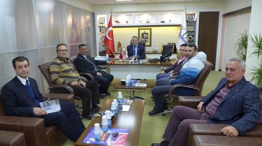 Esnaf Odasının Yeni Y&ouml;netimi Kuşadası Ticaret Odası&rsquo;nı Ziyaret Etti