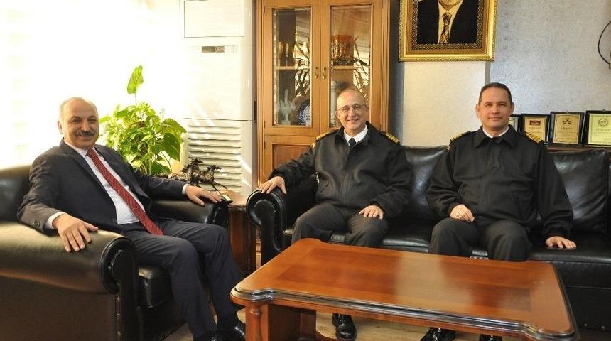 Sahil G&uuml;venlik Komutanlarından Başkan Din&ccedil;er&rsquo;e Ziyaret