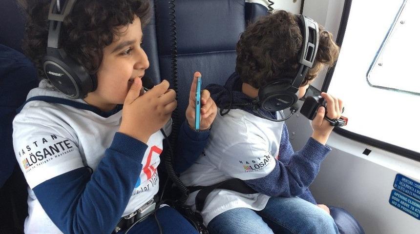 L&ouml;semili &Ccedil;ocuklar Helikopterle İstanbul Turu Yaptı