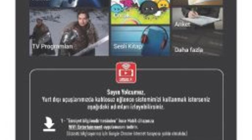 Thy Milli U&ccedil;ak İ&ccedil;i Eğlence Sistemi Uygulamaya Koydu